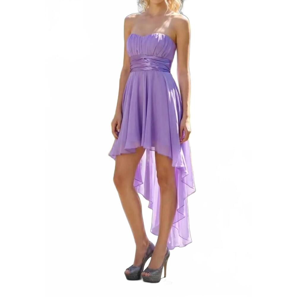 NEW JULIET high low a line prom dress in lilac
